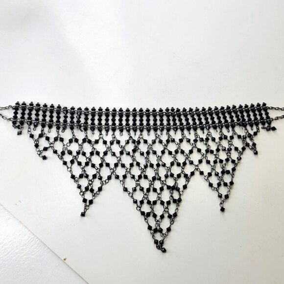 Black Choker Necklace Black  Bead Necklace - Picture 3 of 9